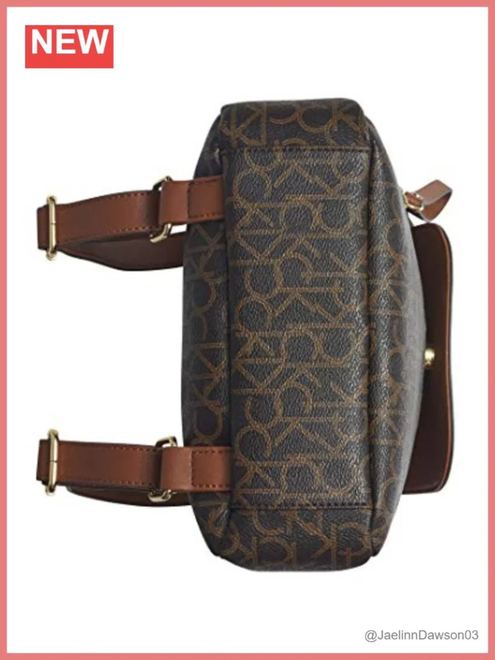 Monogram Leather Flap Backpack with Anti-Theft Pocket